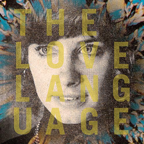 Album cover with a woman’s face overlaid with yellow text.