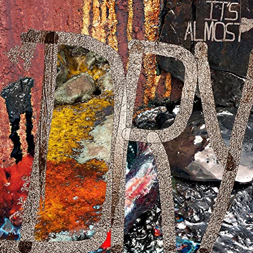 Pusha T album cover, “It’s Almost Dry,” featuring textured, abstract art.