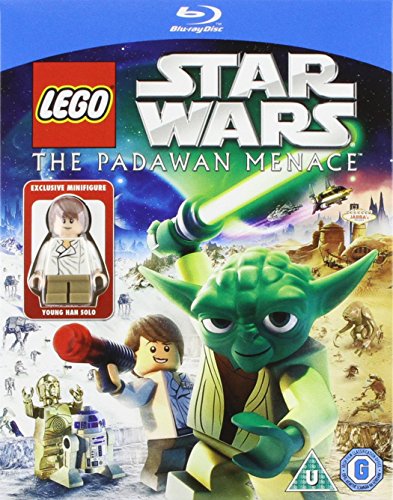 Lego Star Wars Blu-ray cover featuring Yoda, Han Solo, and a minifigure.