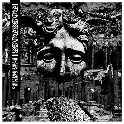 Black and white album cover featuring a classical bust and ruins.