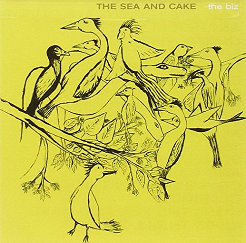 Yellow CD cover with black line art of multiple birds on a branch.