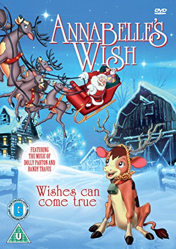 Annabelle's Wish" DVD cover featuring a cow with antlers and Santa in a sleigh.