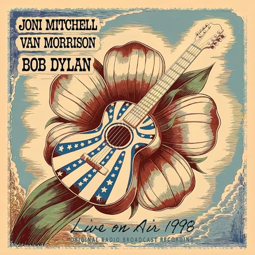 Joni Mitchell album cover: guitar shaped like a red, white, and blue flower.