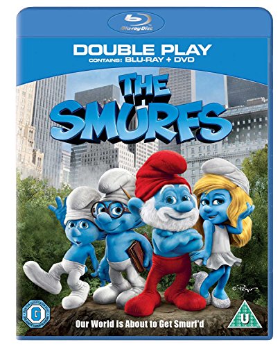 The Smurfs" Blu-ray cover featuring Papa Smurf and other characters.