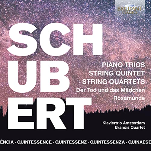CD cover for Schubert’s Quintessence: piano trios, string quintet, and quartets.