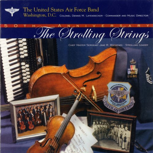 CD cover featuring string instruments, photos, and Air Force insignia.