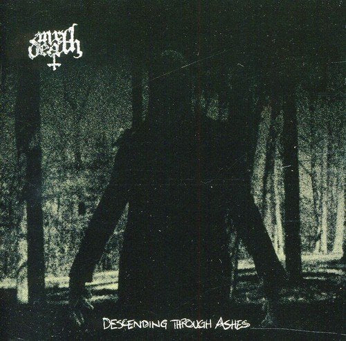 Dark, grainy album cover with a shadowy figure in a forest.