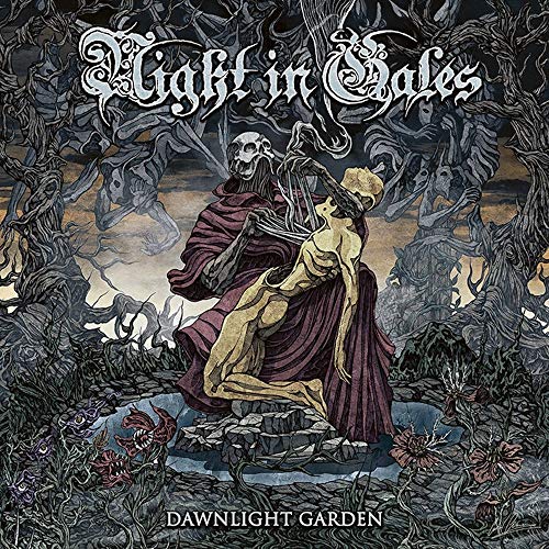 CD cover: skeletal figures embrace in a dark, overgrown garden.