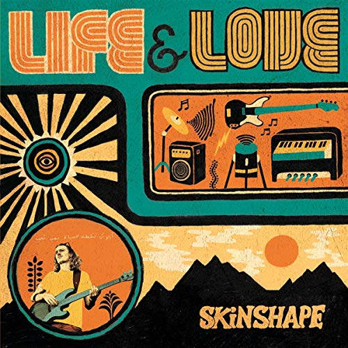 Album cover for Skinshape’s “Life & Love” with retro illustrations.