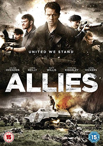 DVD cover for “Allies” featuring soldiers and wartime imagery.