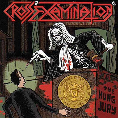 CD cover: skeletal judge with gavel, facing a man in a suit.