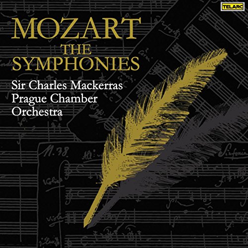 CD cover for Mozart symphonies featuring a quill and musical notes.