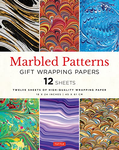 Marbled Patterns Gift Wrapping Paper - 12 sheets: 18 x 24 inch (45 x 61 cm) High-Quality Wrapping Paper