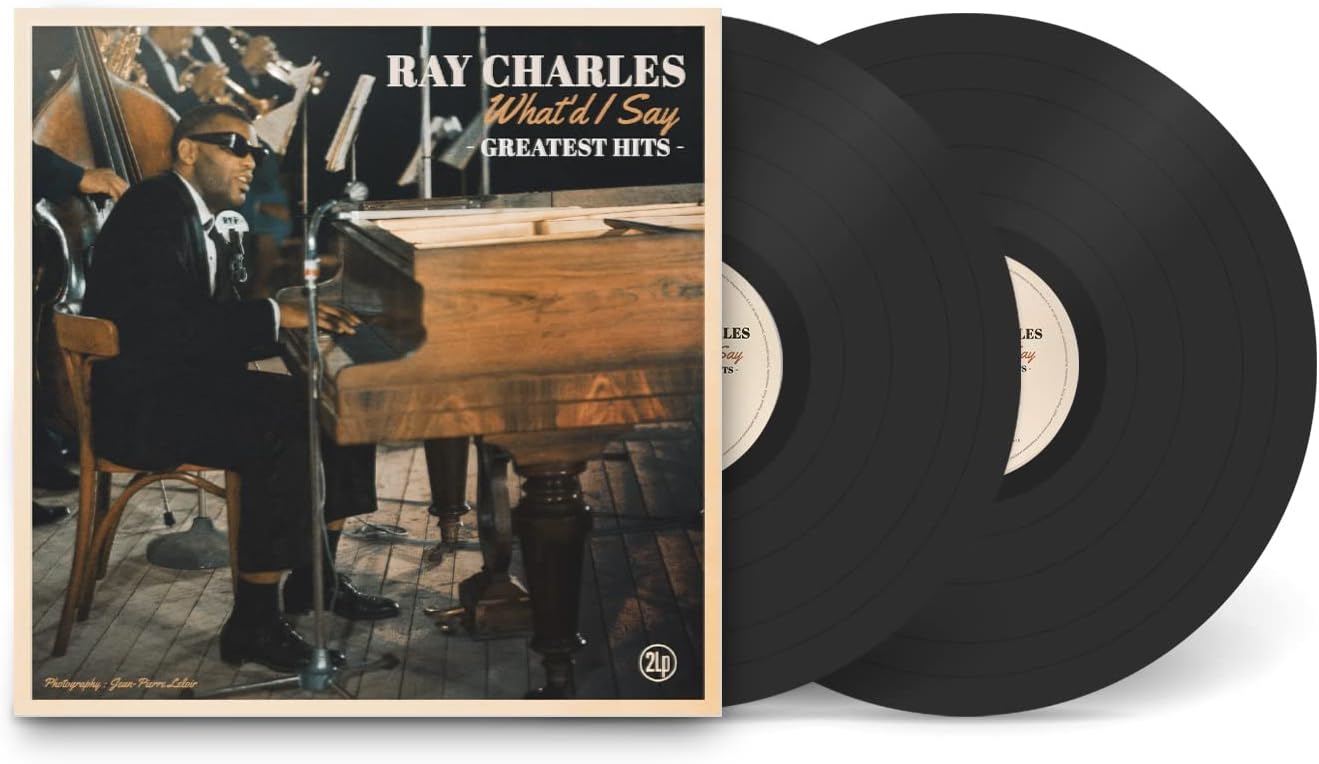 Ray Charles “What’d I Say” greatest hits vinyl record, two discs.