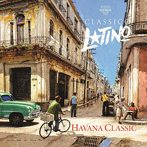 CD cover: watercolor street scene in Havana with people and a classic car.