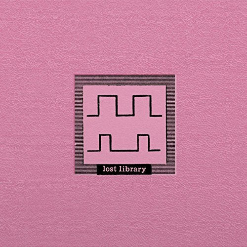 Pink vinyl record cover with a black and white geometric design and text.