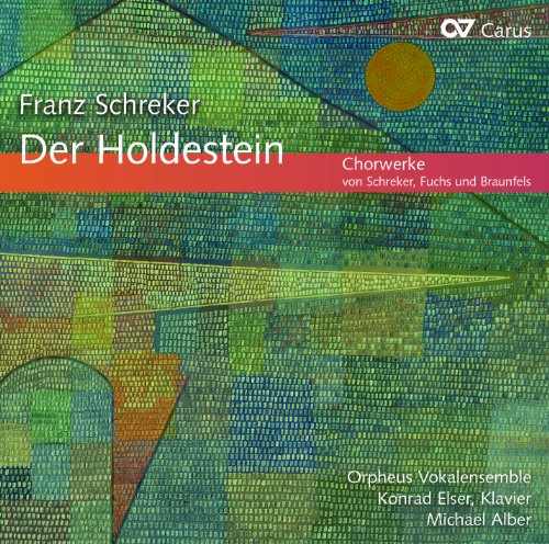 CD cover for Franz Schreker’s “Der Holdestein” with abstract, colorful mosaic art.