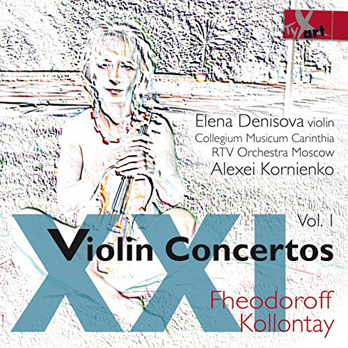 CD cover featuring a violinist and bold blue “Violin Concertos” text.