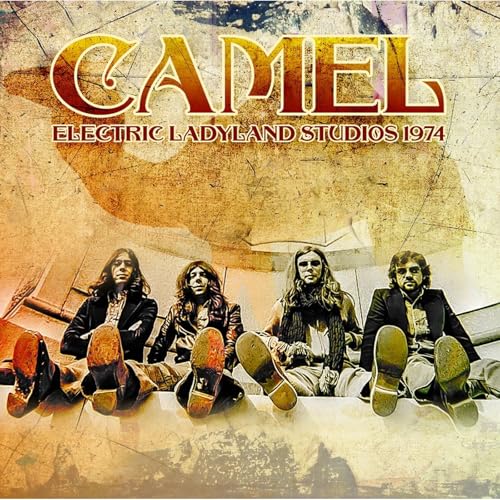 Album cover featuring the band Camel with four members sitting against a textured background.