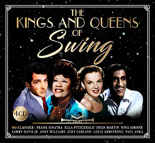 CD cover featuring portraits of swing music artists Sinatra, Fitzgerald, and others.
