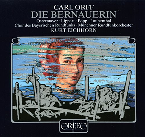 CD cover for Carl Orff’s “Die Bernauerin” with a portrait and figures.