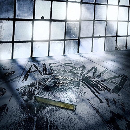 A book titled Confessions sits on a floor with Alesana written in large letters.