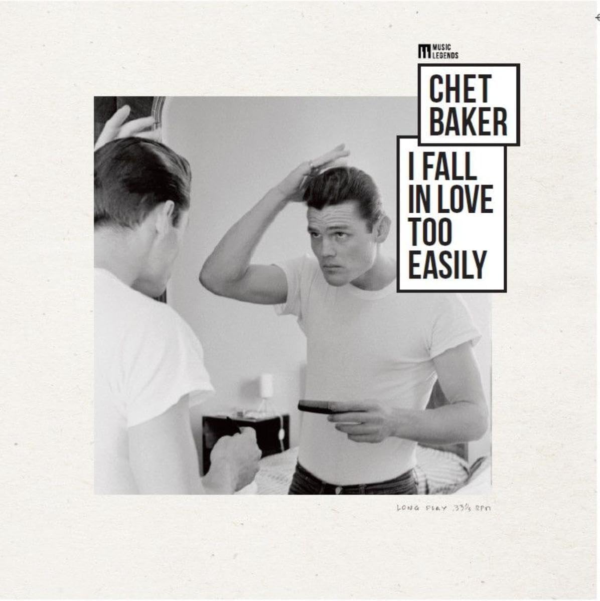 Chet Baker vinyl record cover with a black and white portrait.