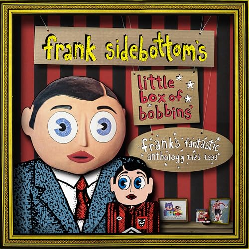CD cover featuring Frank Sidebottom’s cartoon head and striped background.