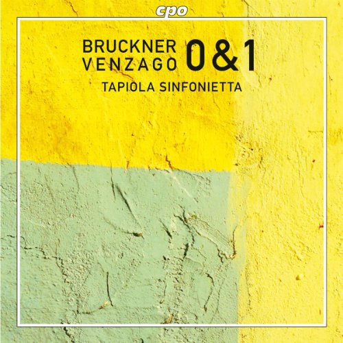 CD cover with yellow and green textured background, text “Bruckner 0&1”.
