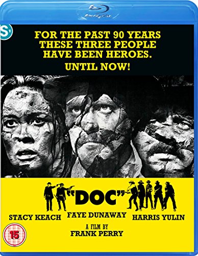 Doc" Blu-ray cover featuring black and white portraits of three weathered men.