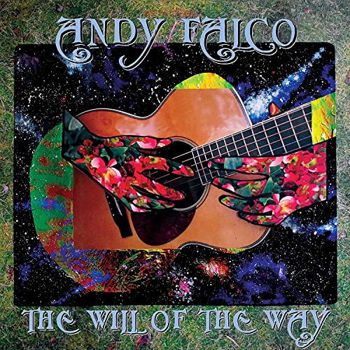 Album cover: acoustic guitar with floral hands against a starry background.