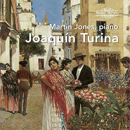 CD cover featuring a painting of people in a Spanish town.