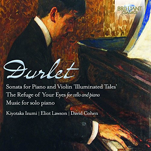 CD cover for “Durlet” featuring a pianist and musical scores.