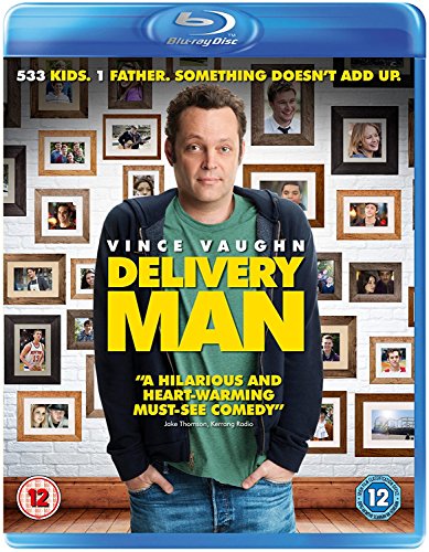 Delivery Man" Blu-ray cover featuring Vince Vaughn surrounded by framed photos.