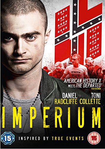 DVD cover for "Imperium" featuring Daniel Radcliffe and a Confederate flag.