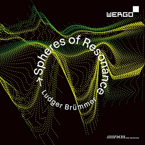 CD cover: abstract green particle wave design with white text.