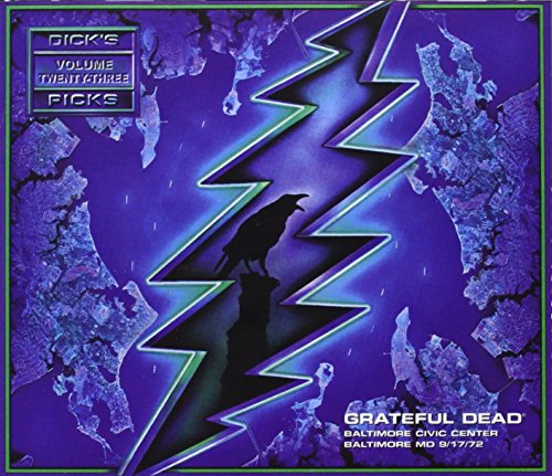 Grateful Dead album cover: purple lightning bolt, raven, and text.