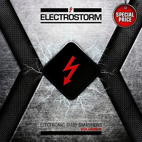 CD cover for “Electrostorm Vol.6” with a black and silver lightning bolt design.
