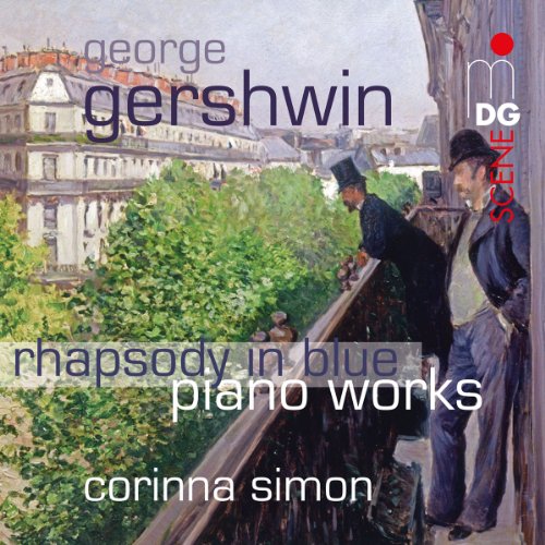 CD cover for Gershwin’s “Rhapsody in Blue” featuring a painting of Paris.