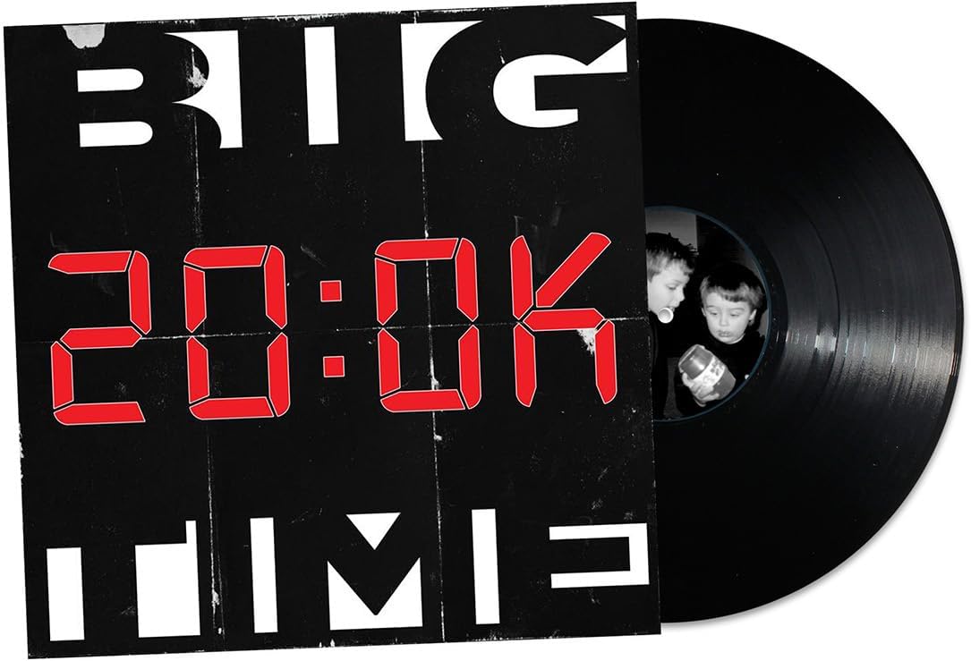 Vinyl record of Biig Time's "200k" album, black cover, barcode visible.