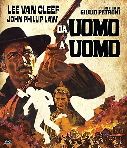 Blu-ray cover art featuring Lee Van Cleef and John Phillip Law in a Western.