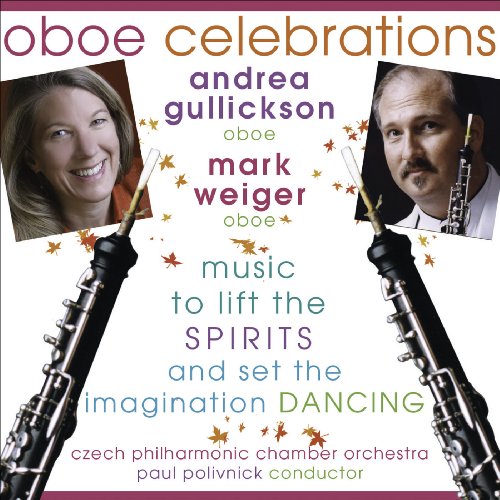 CD cover featuring musicians and oboes, titled “Oboe Celebrations.”