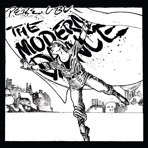 Black and white album cover featuring a man dramatically leaping forward.