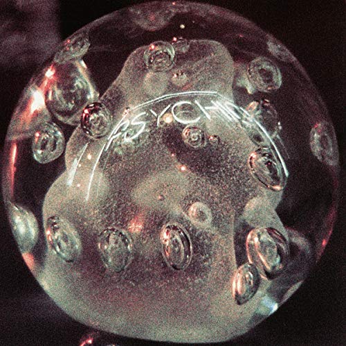 Bubbled glass orb with the word "PSYCHIC" etched on the surface.