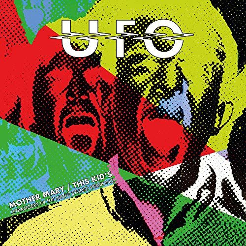 UFO album cover: colorful halftone portrait with band logo and title.
