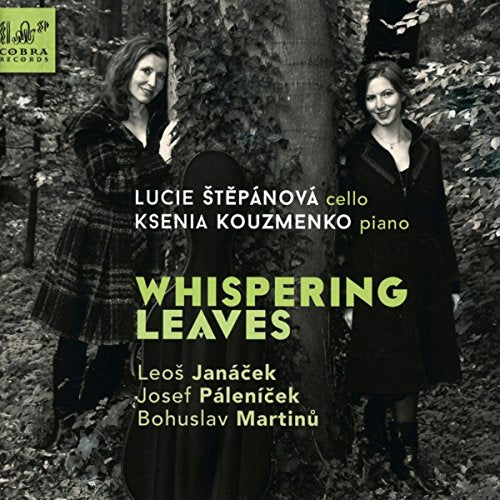 CD cover featuring two women with trees, text “Whispering Leaves.”