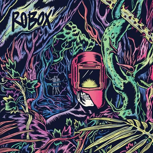 CD cover with psychedelic art of a welder in a strange landscape.