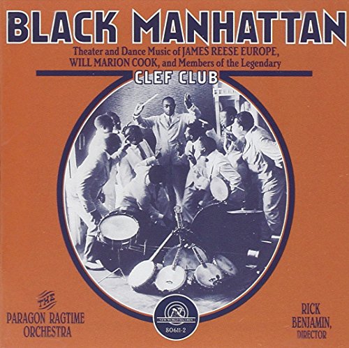 CD cover: Black musicians in a vintage photo, orange background.