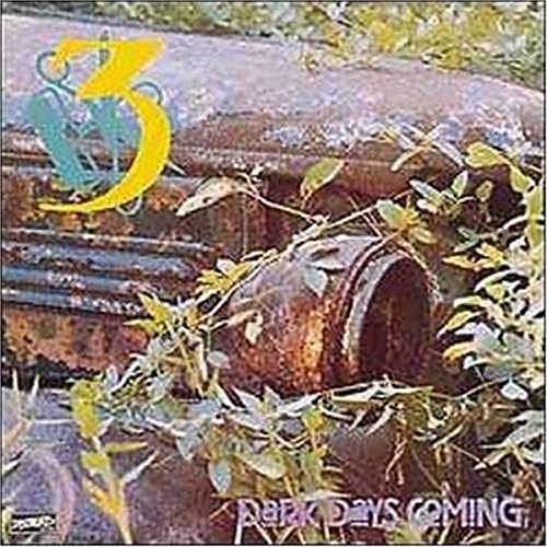 CD cover for “Dark Days Coming” by the band Three, featuring rust.