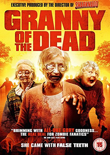 DVD cover featuring three elderly zombie women against a bright yellow background.